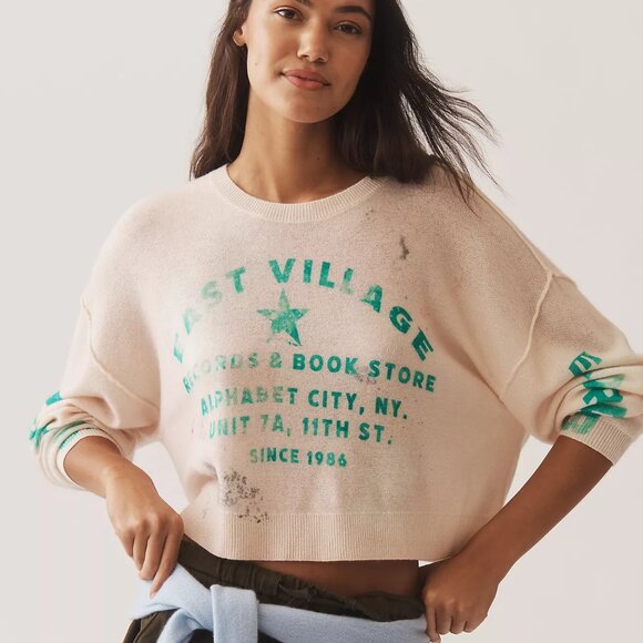 The Alani Cashmere Sweater by Pilcro: Crop Crew-Neck Edition - Picture 1 of 3